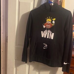 Nike Black Hoodie with Crowned Football Graphic